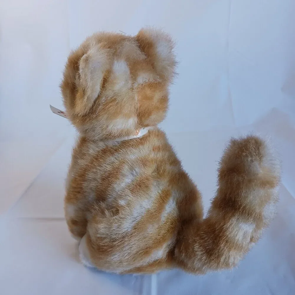 Walt Disney Company Orange White Striped Sitting Plush Cat Kitten Kitty Toy